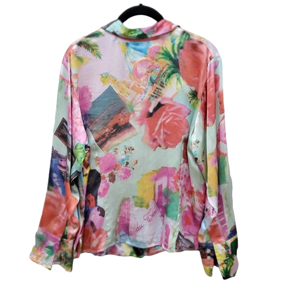 Silk Club Collection Button Down Silk Blouse Women's Size M Medium - Picture 5 of 10